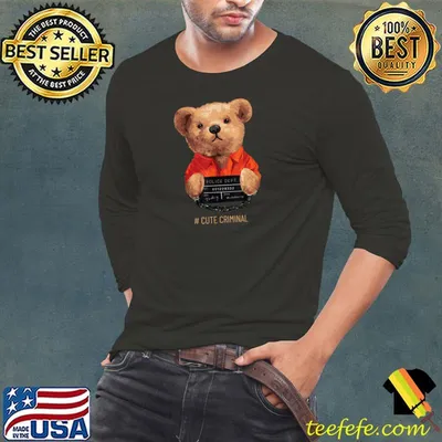 Original modern american crime style teddy bear T-Shirt