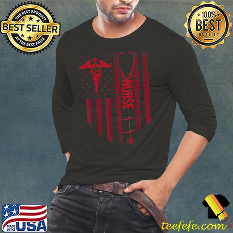 Original Nurse Heartbeat American Flag Medical Assistant RN Nursing T-Shirt Long Sleeve Tee Original Nurse Heartbeat American Flag Medical Assistant RN Nursing T-Shirt Long Sleeve Tee