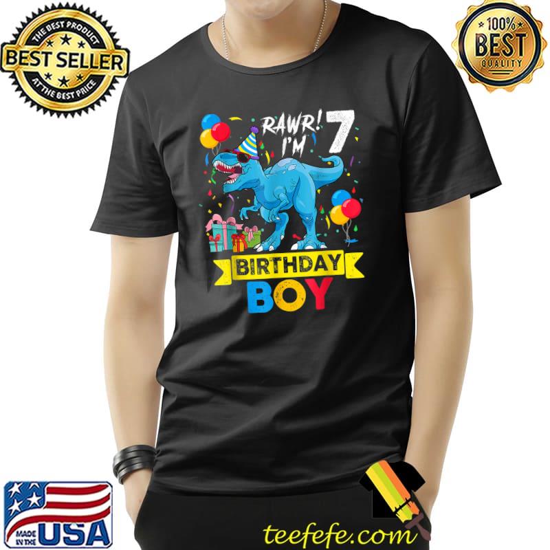 Original Rawr I'm 7th Birthday Boy Dinosaur T Rex 7 Years Old Party T-Shirt Unisex Original Rawr I'm 7th Birthday Boy Dinosaur T Rex 7 Years Old Party T-Shirt Unisex