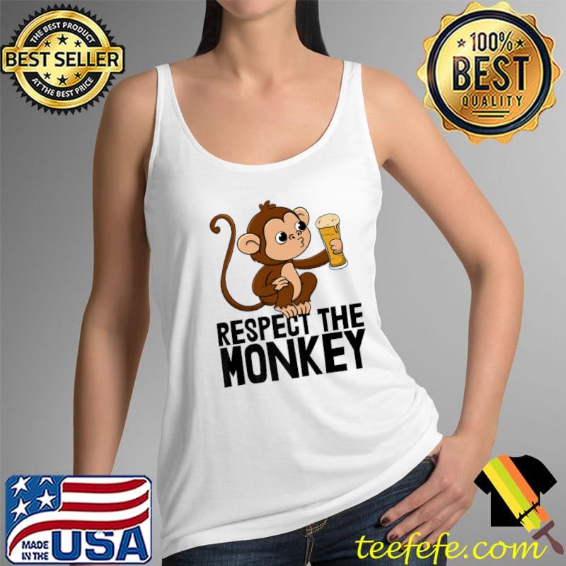 Original Respect The Monkey Funny Toddler Monkey Drinking Premium T-Shirt Tank Top Original Respect The Monkey Funny Toddler Monkey Drinking Premium T-Shirt Tank Top