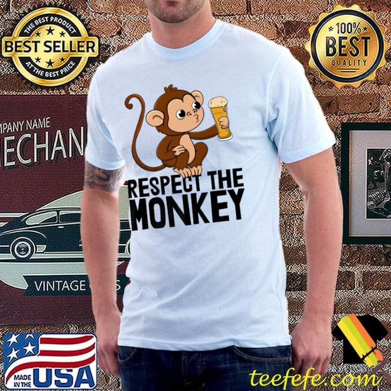 Original Respect The Monkey Funny Toddler Monkey Drinking Premium T-Shirt Unisex Original Respect The Monkey Funny Toddler Monkey Drinking Premium T-Shirt Unisex