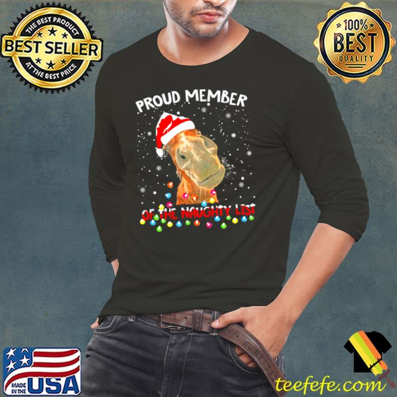 Original Santa Horse Proud member of the naughty list snowflake Christmas shirt Original Santa Horse Proud member of the naughty list snowflake Christmas shirt