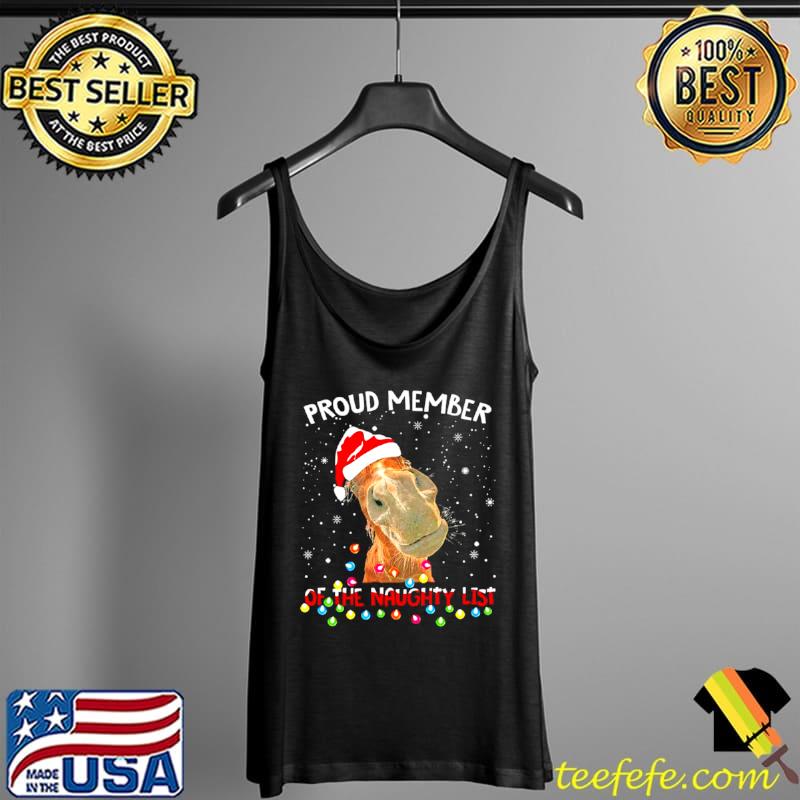Original Santa Horse Proud member of the naughty list snowflake Christmas Tank Top Original Santa Horse Proud member of the naughty list snowflake Christmas Tank Top