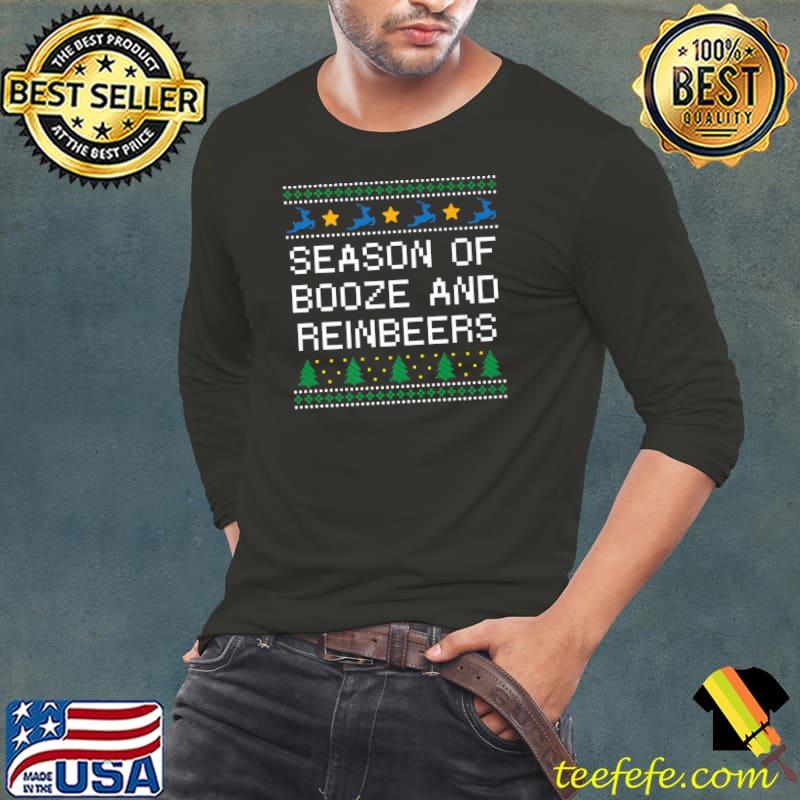 Original season of Booze and Reinbeers Christmas Drinking Xmas Premium T-Shirt