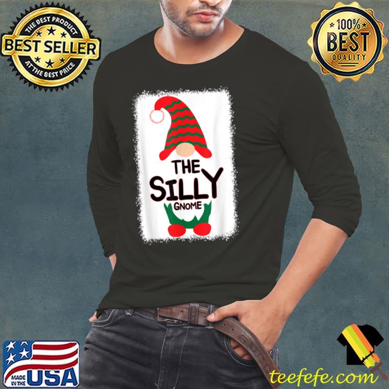 Original The Silly Gnome Matching Family Christmas Pajamas Bleached T Shirt Long Sleeve Tee Original The Silly Gnome Matching Family Christmas Pajamas Bleached T Shirt Long Sleeve Tee