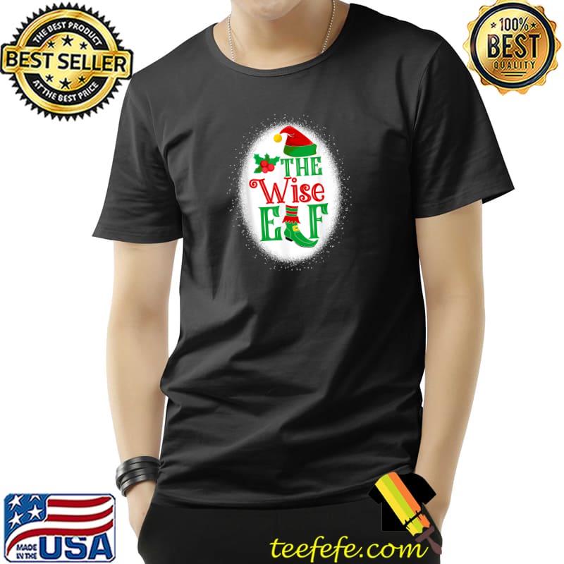 Original the Wise Elf Matching Family Christmas Elf Bleached T-Shirt Unisex Original the Wise Elf Matching Family Christmas Elf Bleached T-Shirt Unisex