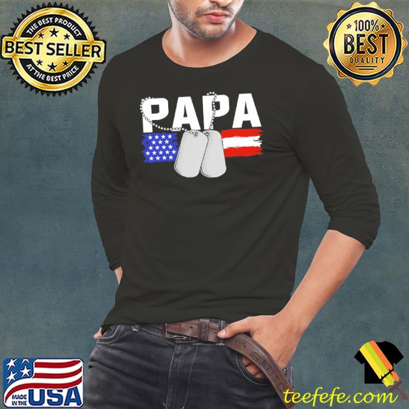 Papa tag usa flag s Long Sleeve Tee Papa tag usa flag s Long Sleeve Tee