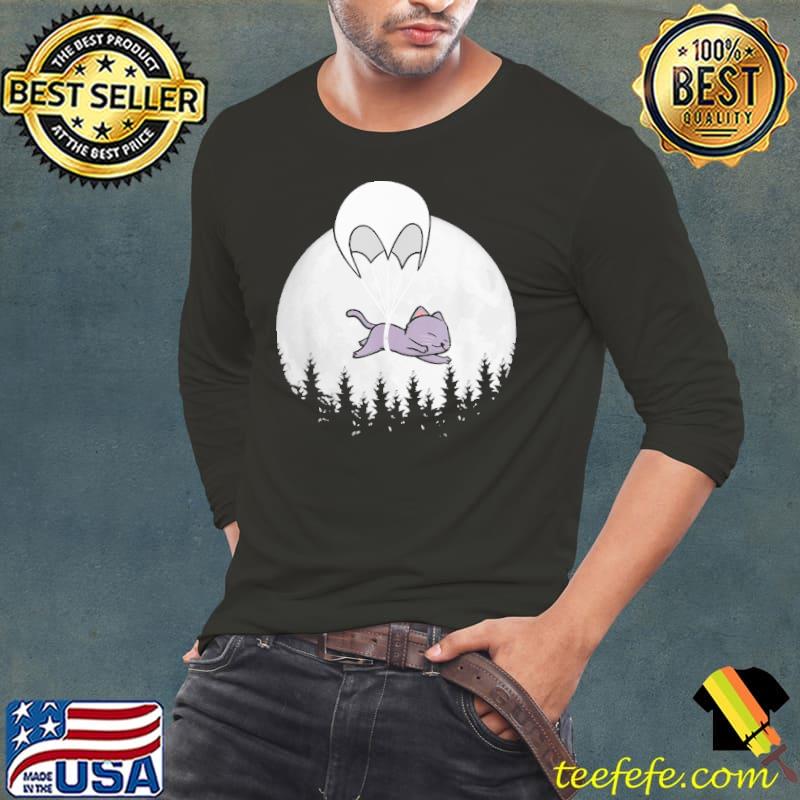 Parachuting Animals Skydiving Cat Shirt Long Sleeve Tee Parachuting Animals Skydiving Cat Shirt Long Sleeve Tee