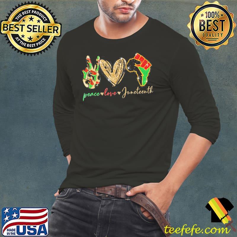 Peace Love Junteenth heart shirt Peace Love Junteenth heart shirt