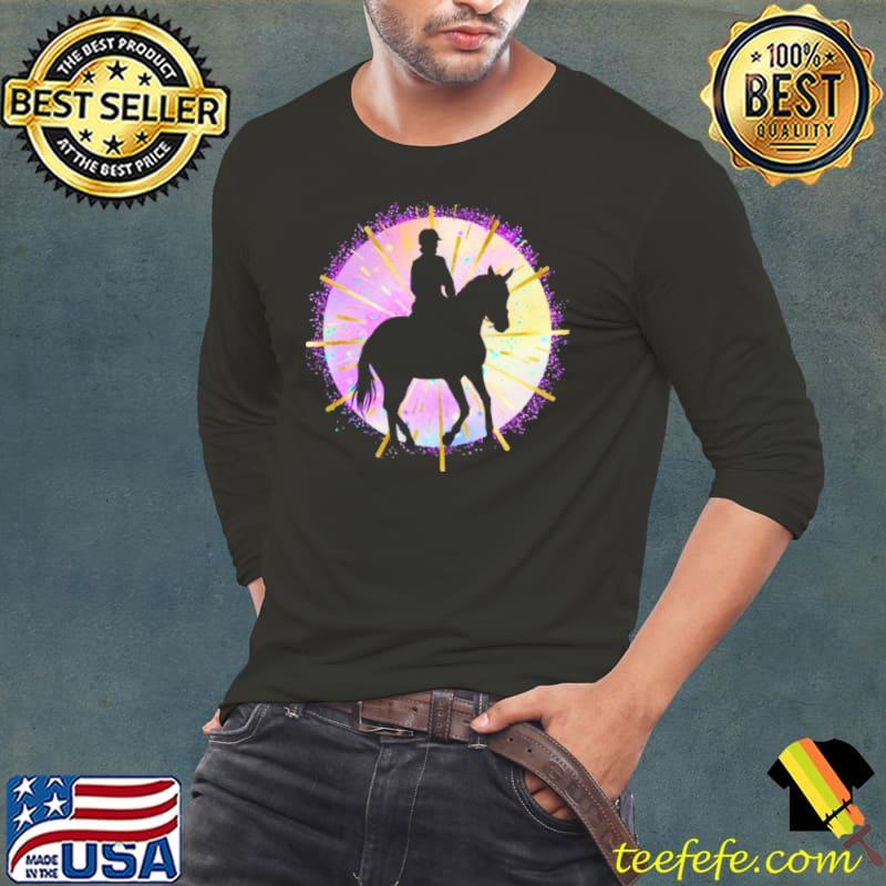 Pink Horse Riding Girl Birthday Rider Equestrian Show Shirt Long Sleeve Tee Pink Horse Riding Girl Birthday Rider Equestrian Show Shirt Long Sleeve Tee