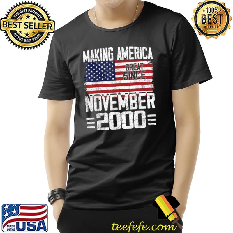 Premium 21st Birthday Gift November 2000 American Flag 21 Years Old T Shirt Unisex Premium 21st Birthday Gift November 2000 American Flag 21 Years Old T Shirt Unisex