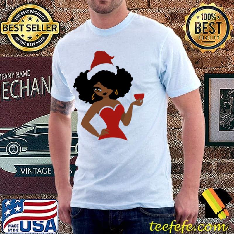 Premium american African Christmas Santa Claus Wine Shirt Unisex Premium american African Christmas Santa Claus Wine Shirt Unisex
