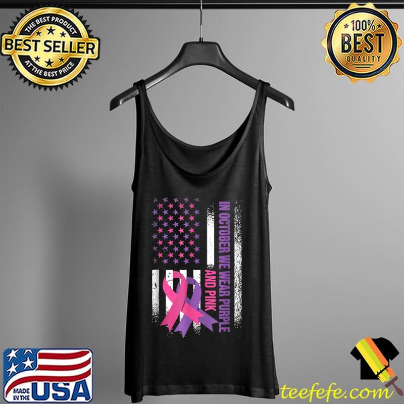 Premium American Flag Breast Cancer and Domestic Violence Awareness T Shirt Tank Top Premium American Flag Breast Cancer and Domestic Violence Awareness T Shirt Tank Top
