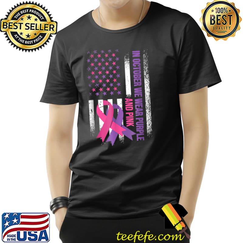 Premium American Flag Breast Cancer and Domestic Violence Awareness T Shirt Unisex Premium American Flag Breast Cancer and Domestic Violence Awareness T Shirt Unisex