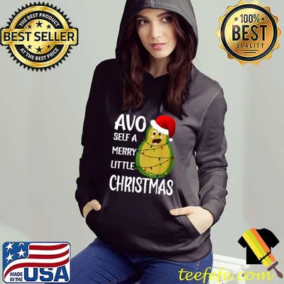 Premium AVO Self A Merry Little Christmas Avocado Christmas Pajama T-Shirt