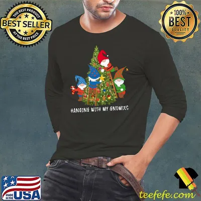 Premium christmas Gnome Hanging with My Gnomies Funny Tree Holiday T-shirt