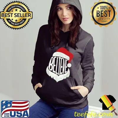 Premium Funny Family Christmas Believe Santa Claus Cute Xmas Holiday T-Shirt