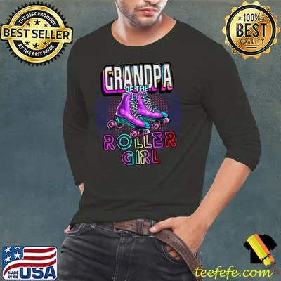 Premium Mens Grandpa Roller Girl Roller Skating Birthday Matching Family T-Shirt