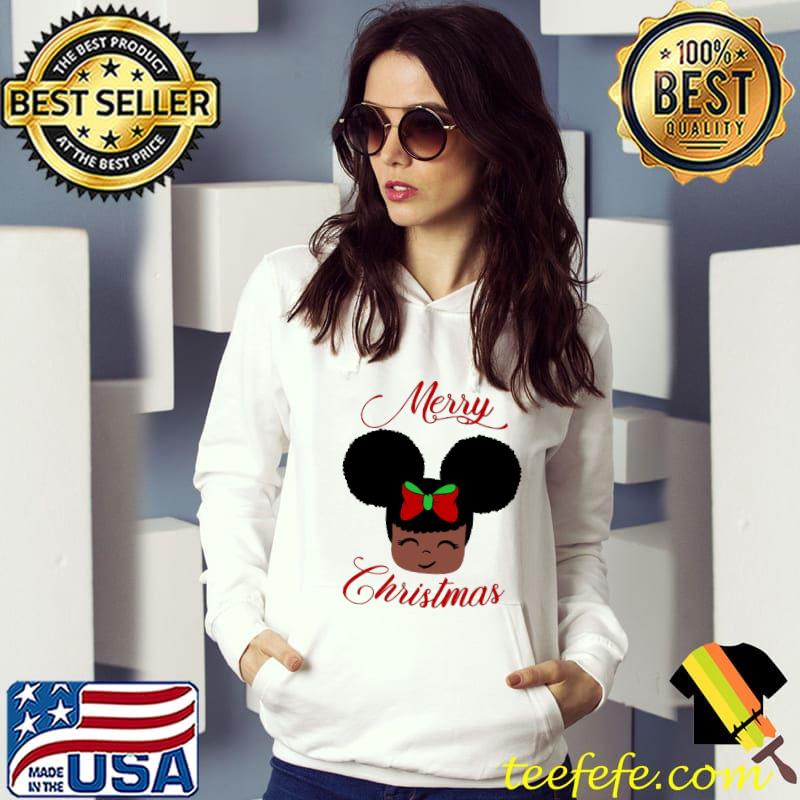 Premium merry Christmas African Black Girl Cute Shirt