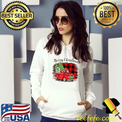 Premium merry Christmas Truck Xmas Tree Buffalo Plaid Family Pajamas T-Shirt