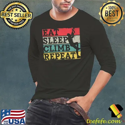 Premium rock Climbing Climber Eat Sleep Climb Repeat Retro Vintage Premium T-Shirt