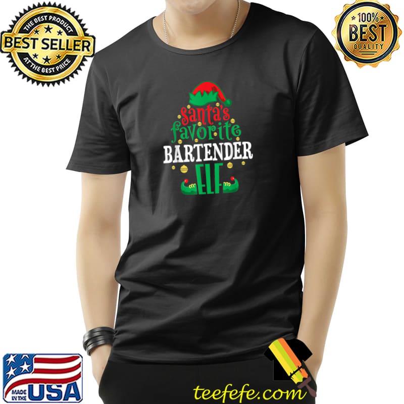 Premium santa's Favorite Bartender Elf Christmas Matching T-Shirt Unisex Premium santa's Favorite Bartender Elf Christmas Matching T-Shirt Unisex
