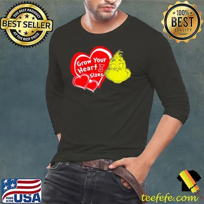 Premium The Grinch Face grow your heart 3 sizes shirt