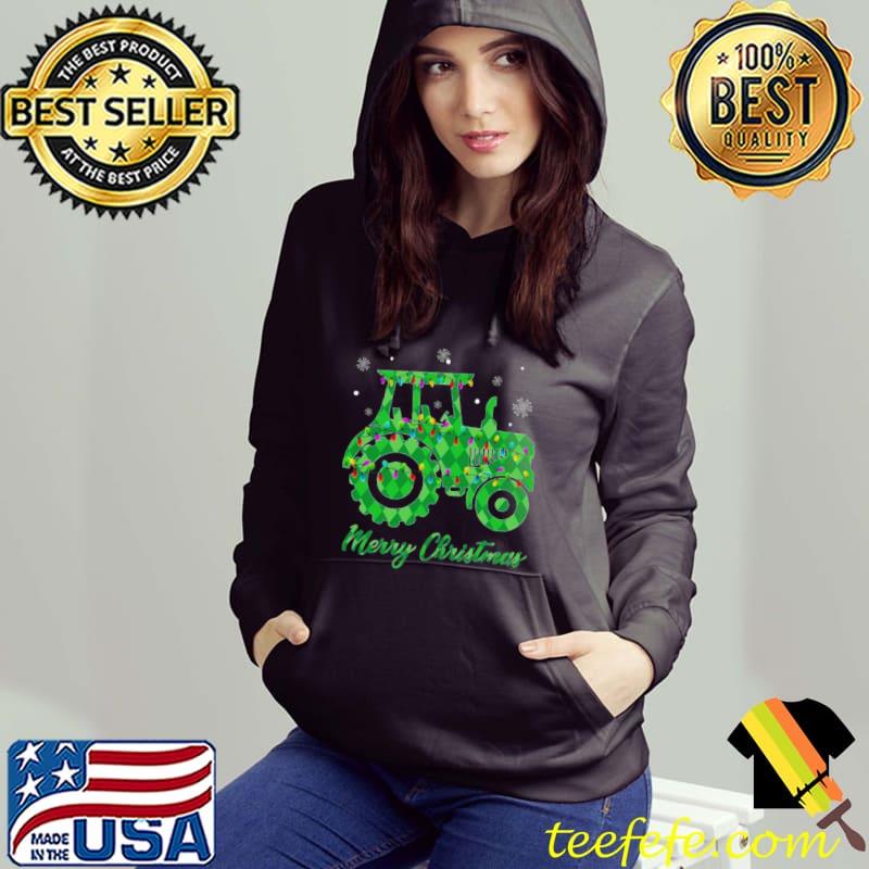 Premium Tractor Lights Merry Christmas 2021 Hoodie Premium Tractor Lights Merry Christmas 2021 Hoodie