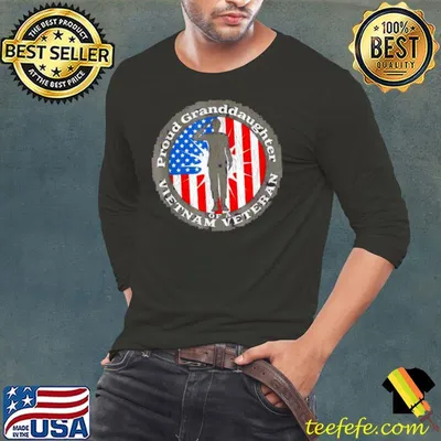 Premium Vintage US Flag Proud Granddaughter Veteran Vietnam Shirt