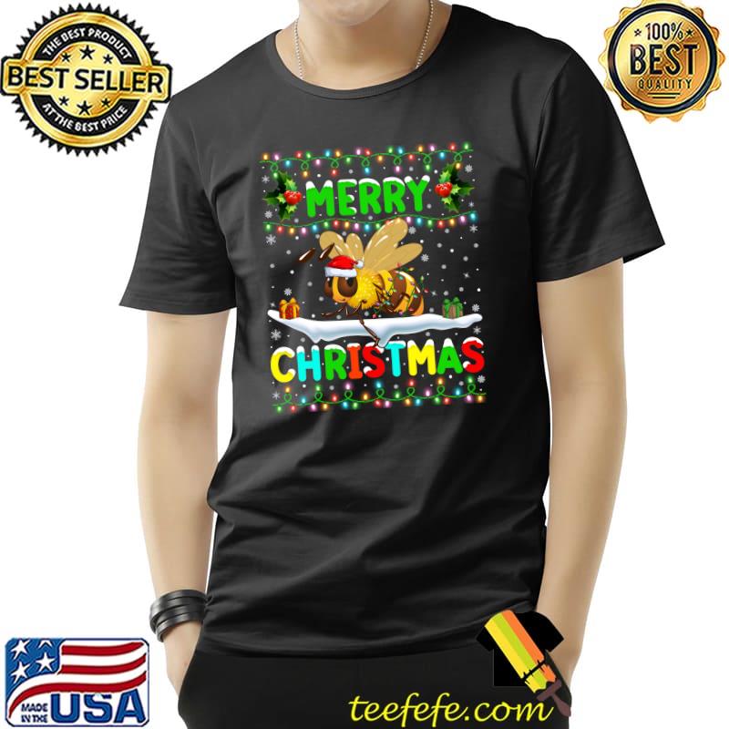 Premium Xmas Bumble Bee Lighting Santa Merry Christmas Bumble Bee T- Unisex Premium Xmas Bumble Bee Lighting Santa Merry Christmas Bumble Bee T- Unisex