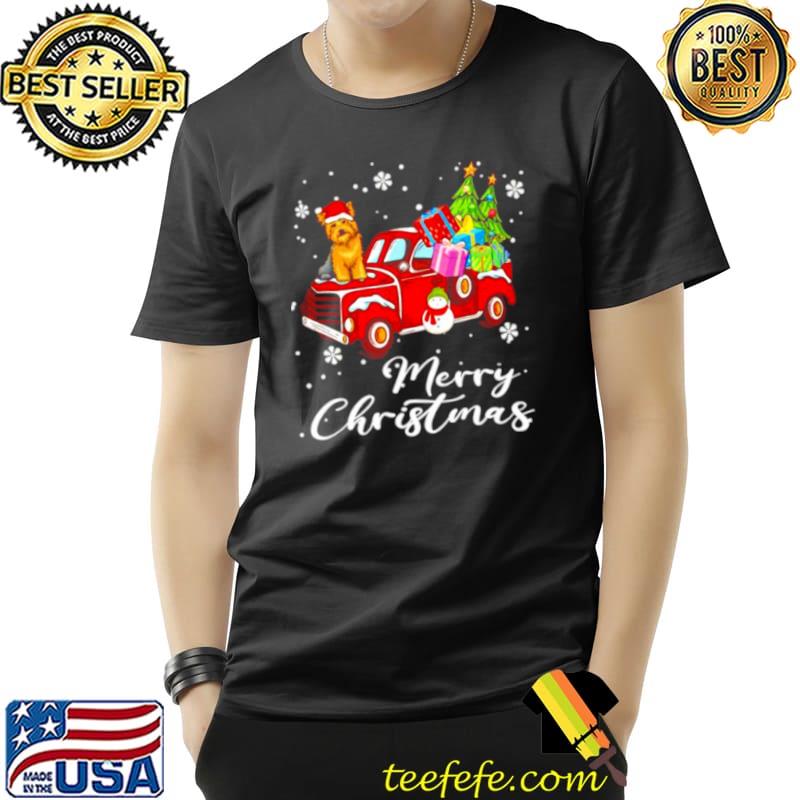Premium Yorkshire Terrier Riding Red Truck Merry Christmas Shirt Unisex Premium Yorkshire Terrier Riding Red Truck Merry Christmas Shirt Unisex