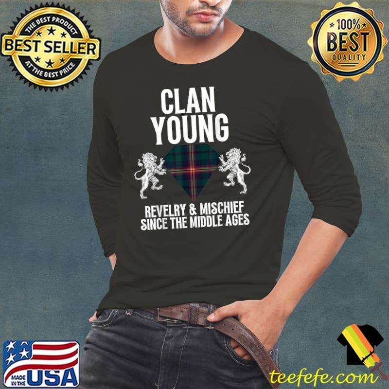 Premium Young Clan Scottish Name Coat Of Arms Tartan Family Party T-Shirt Long Sleeve Tee Premium Young Clan Scottish Name Coat Of Arms Tartan Family Party T-Shirt Long Sleeve Tee