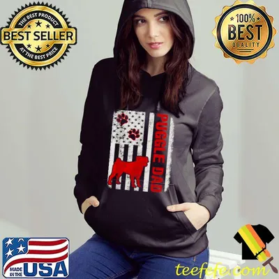 Puggle Dad American Flag Shirt