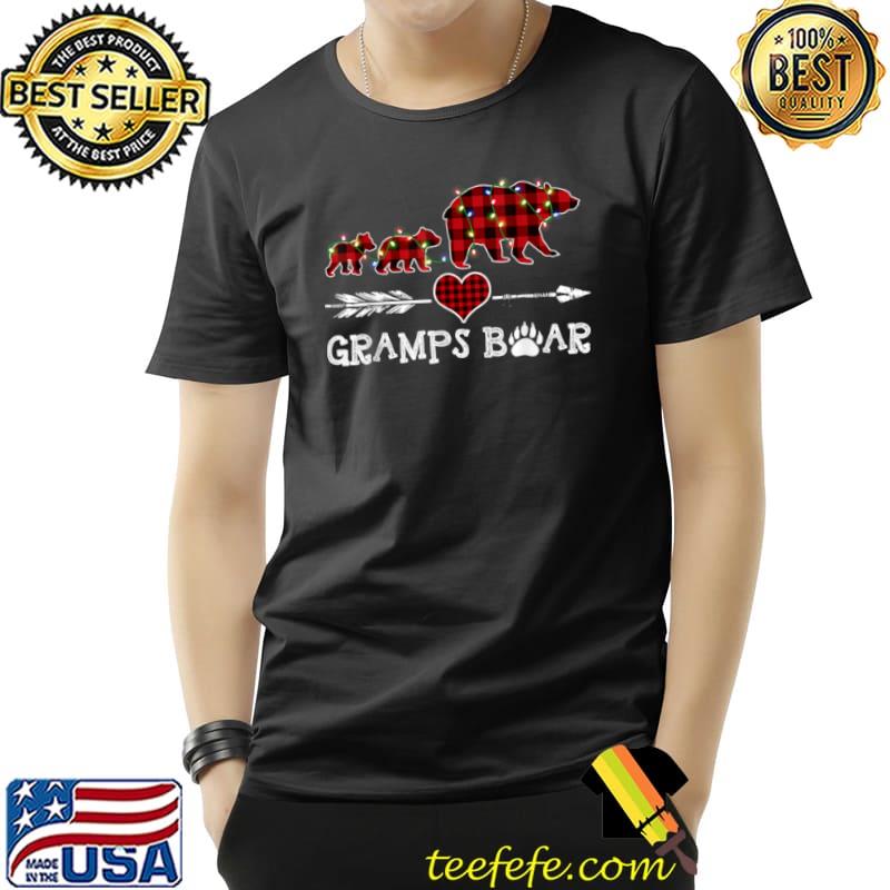 Red Plaid Gramps Bear Two Cubs Buffalo Pajama Xmas T Shirt Unisex Red Plaid Gramps Bear Two Cubs Buffalo Pajama Xmas T Shirt Unisex