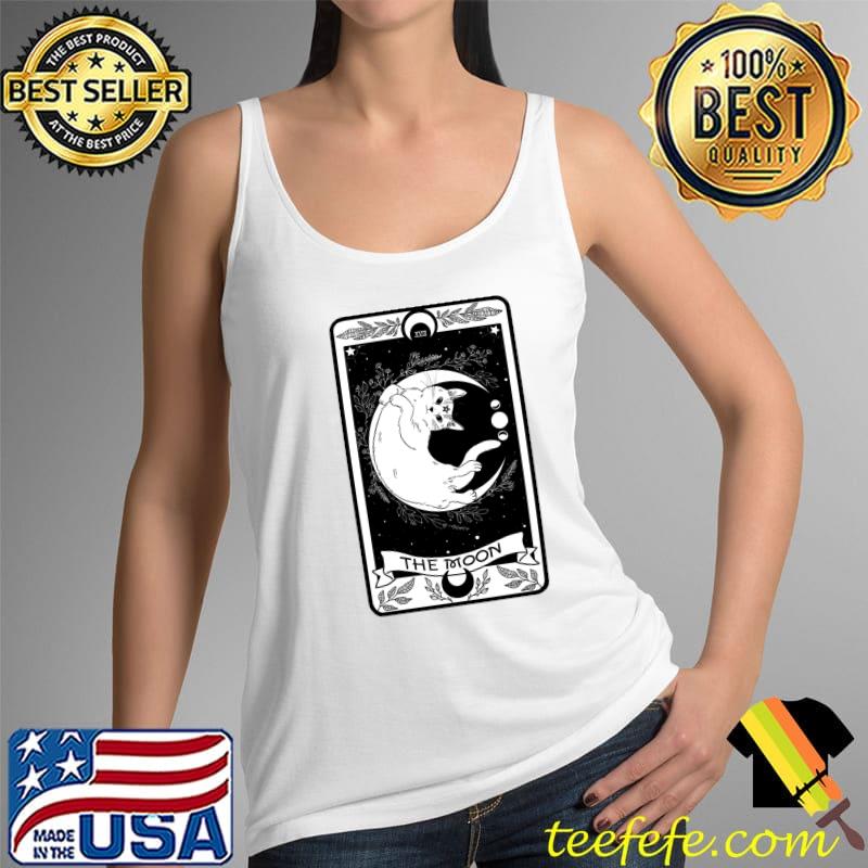Retro Halloween Gothic Cat The Moon Tarot Card Witchcraft T-Shirt Tank Top Retro Halloween Gothic Cat The Moon Tarot Card Witchcraft T-Shirt Tank Top
