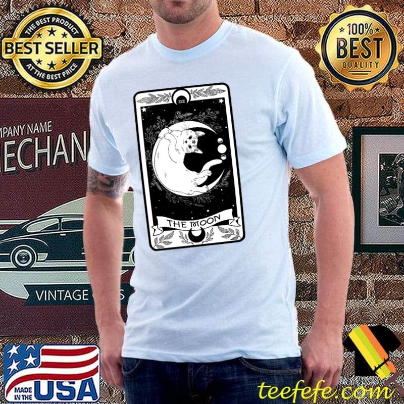 Retro Halloween Gothic Cat The Moon Tarot Card Witchcraft T-Shirt Unisex Retro Halloween Gothic Cat The Moon Tarot Card Witchcraft T-Shirt Unisex
