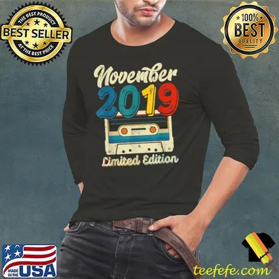 Retro November 2019 Cassette Tape 2nd Birthday Decorations T Shirt