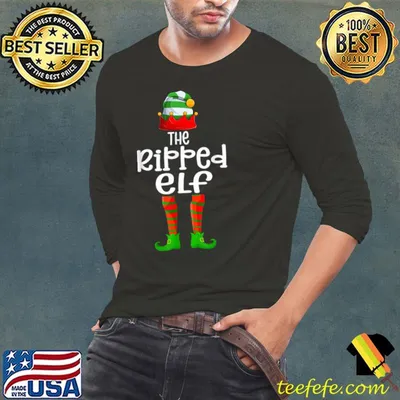 Ripped Elf Matching Family Group Christmas Party Pajama T Shirt