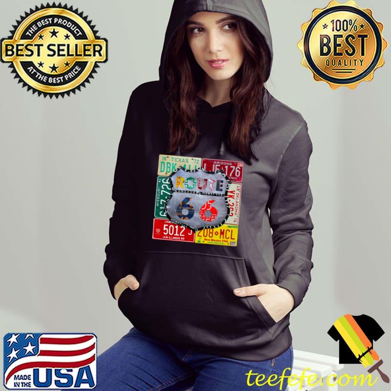 Route 66 Highway Road Sign License Plate New Mexico Jun Illinois 95 Shirt Hoodie Route 66 Highway Road Sign License Plate New Mexico Jun Illinois 95 Shirt Hoodie
