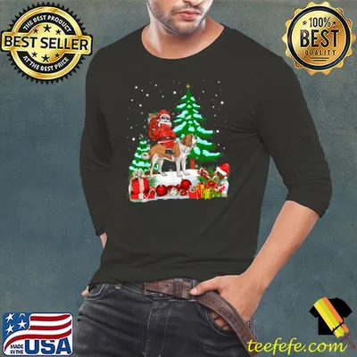 Santa Riding Saint Bernard Dog Theme Christmas Saint Bernard T Shirt
