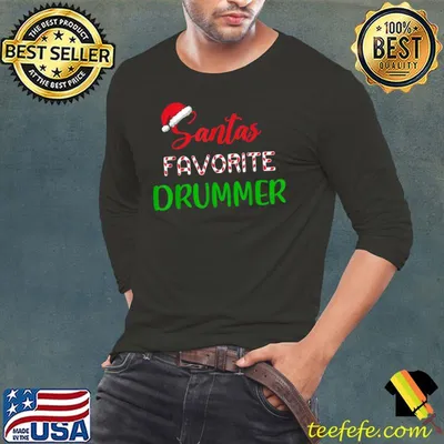 Santa’s Favorite Drummer Pajama Christmas Xmas T-Shirt