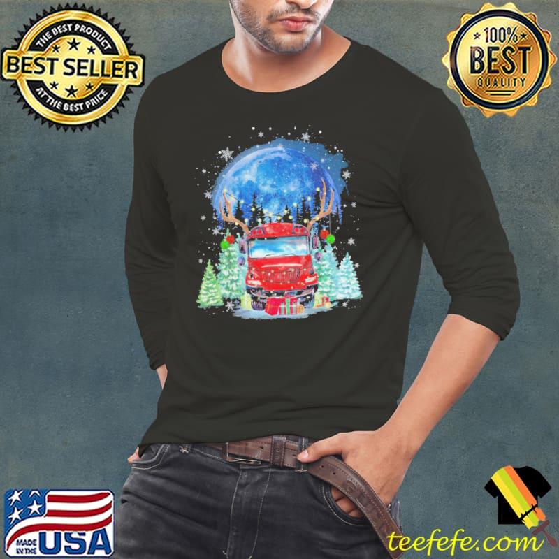 SCHOOL BUS CHRISTMAS ALL OVER Moon shirt