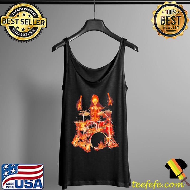 Skeletons Skull Fire I Love Drums Mouth Shirt Tank Top Skeletons Skull Fire I Love Drums Mouth Shirt Tank Top