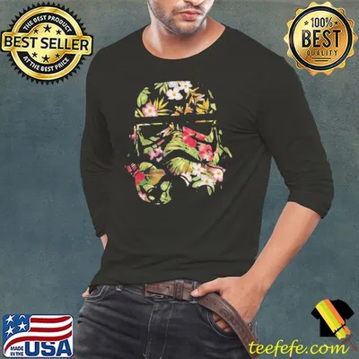 Star wars tropical stormtrooper floral print graphic shirt