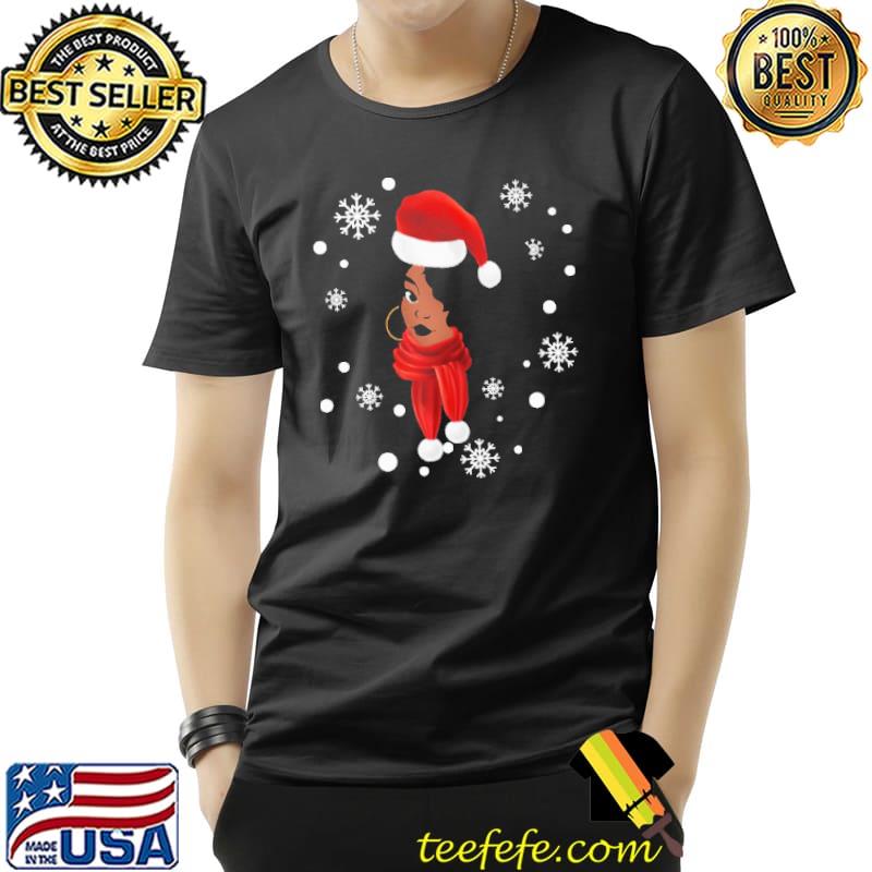 Top black African American Santa Apparel Christmas Snow Shirt Unisex Top black African American Santa Apparel Christmas Snow Shirt Unisex