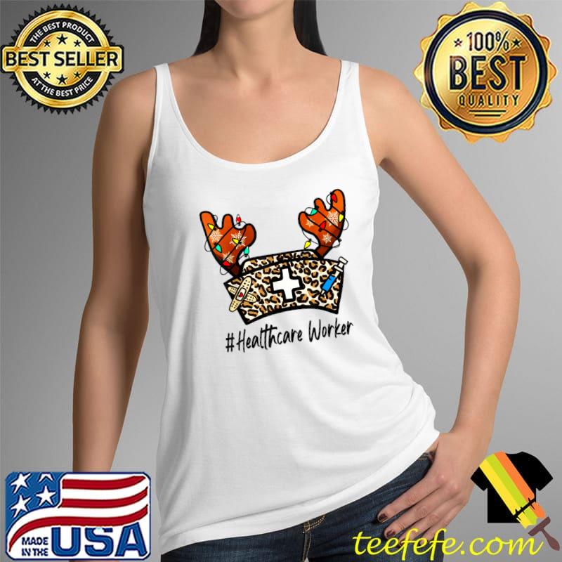 Top Christmas Reindeer Healthcare Worker Reindeer Xmas Lights T-Shirt Tank Top Top Christmas Reindeer Healthcare Worker Reindeer Xmas Lights T-Shirt Tank Top