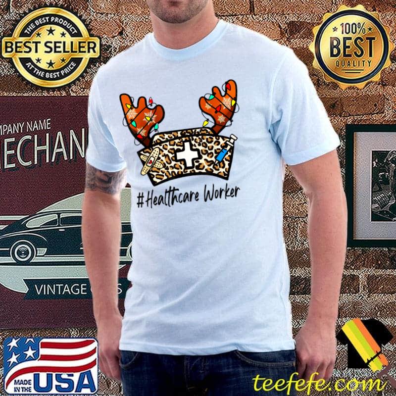 Top Christmas Reindeer Healthcare Worker Reindeer Xmas Lights T-Shirt Unisex Top Christmas Reindeer Healthcare Worker Reindeer Xmas Lights T-Shirt Unisex