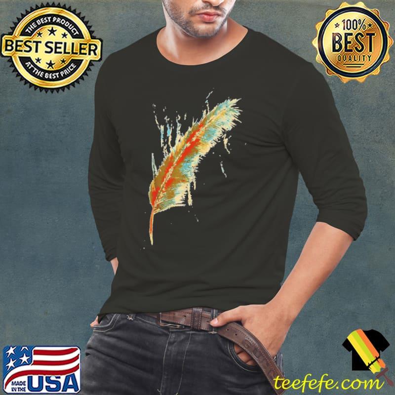 Top colorful Feather Native Shirt Long Sleeve Tee Top colorful Feather Native Shirt Long Sleeve Tee