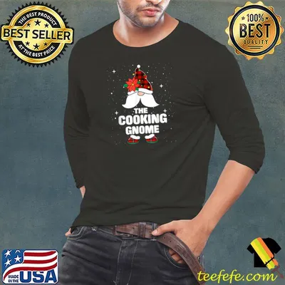 Top cooking Gnome Buffalo Plaid Matching Family Christmas Pajama T-Shirt