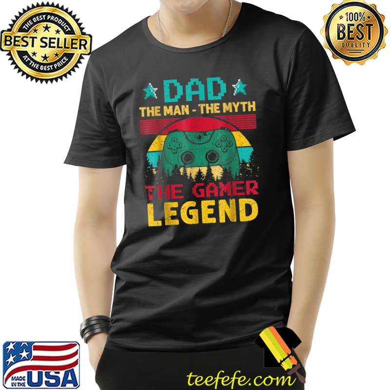 Top Dad The Man The Myth The Gamer Legend Retro Gaming T-Shirt Unisex Top Dad The Man The Myth The Gamer Legend Retro Gaming T-Shirt Unisex
